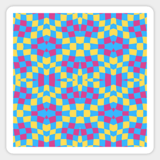 Retro Distorted Checkered Repeated Pattern Sticker